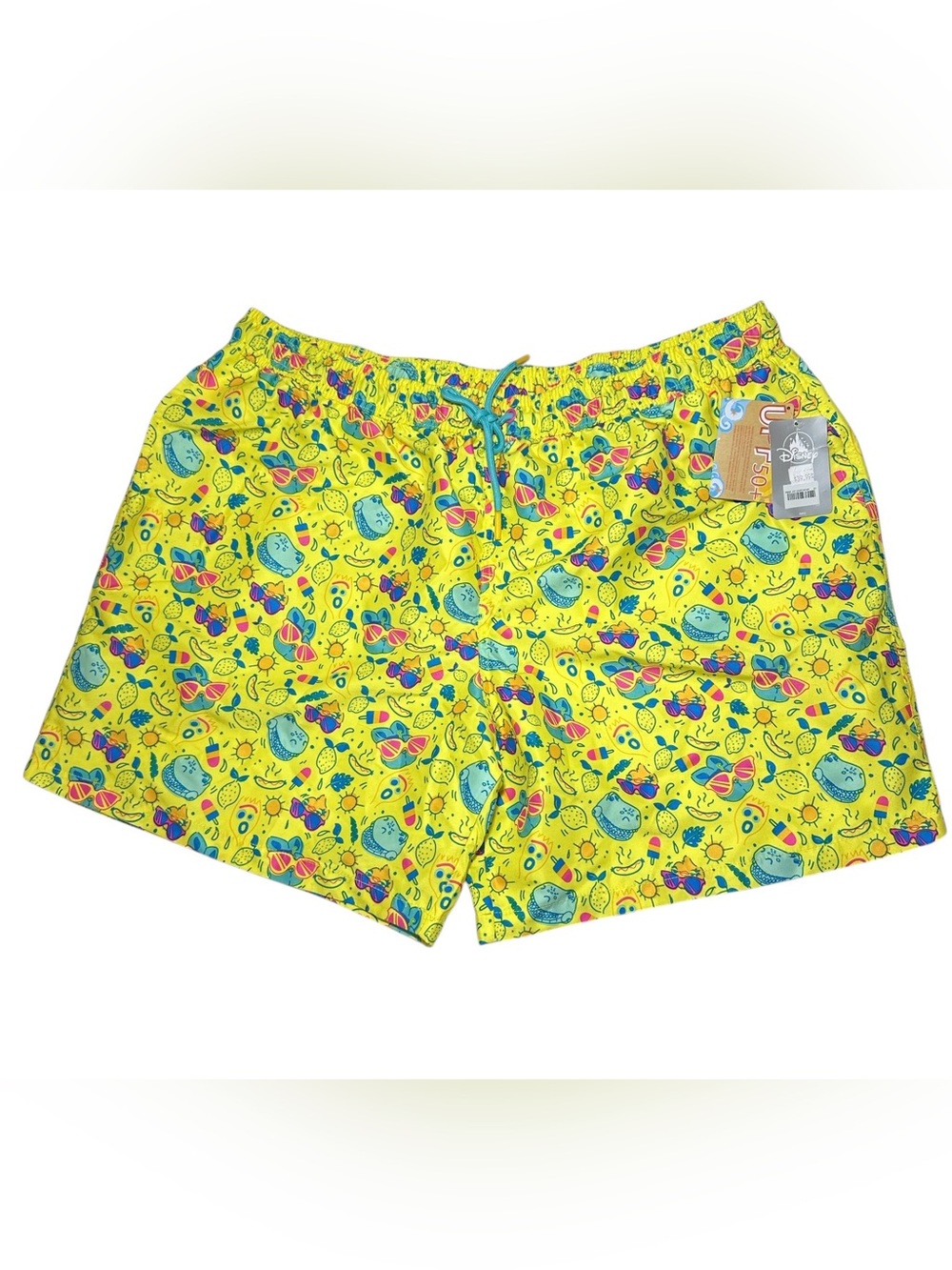 NEW Walt Disney World Toy Story Forky Rex Swim Trunks Men’s XXL Yellow Shorts